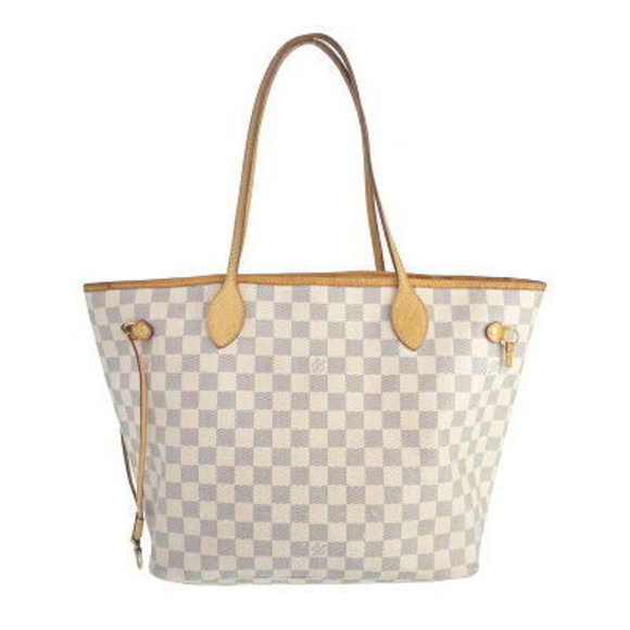 Louis Vuitton Damier Azur White Neverfull MM Tote Bag - Picture 1 of 8